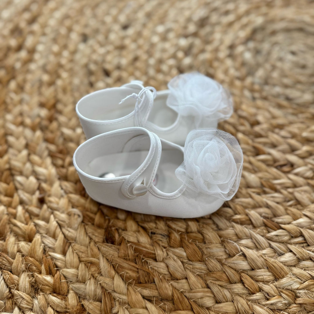 Ambarabà Scarpine da culla con Fiore Toulle