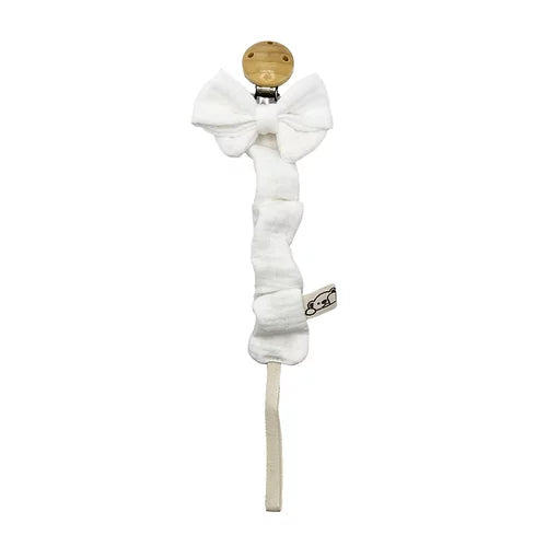 Cucùsettete Catenina Portaciuccio Clip in legno e fiocco