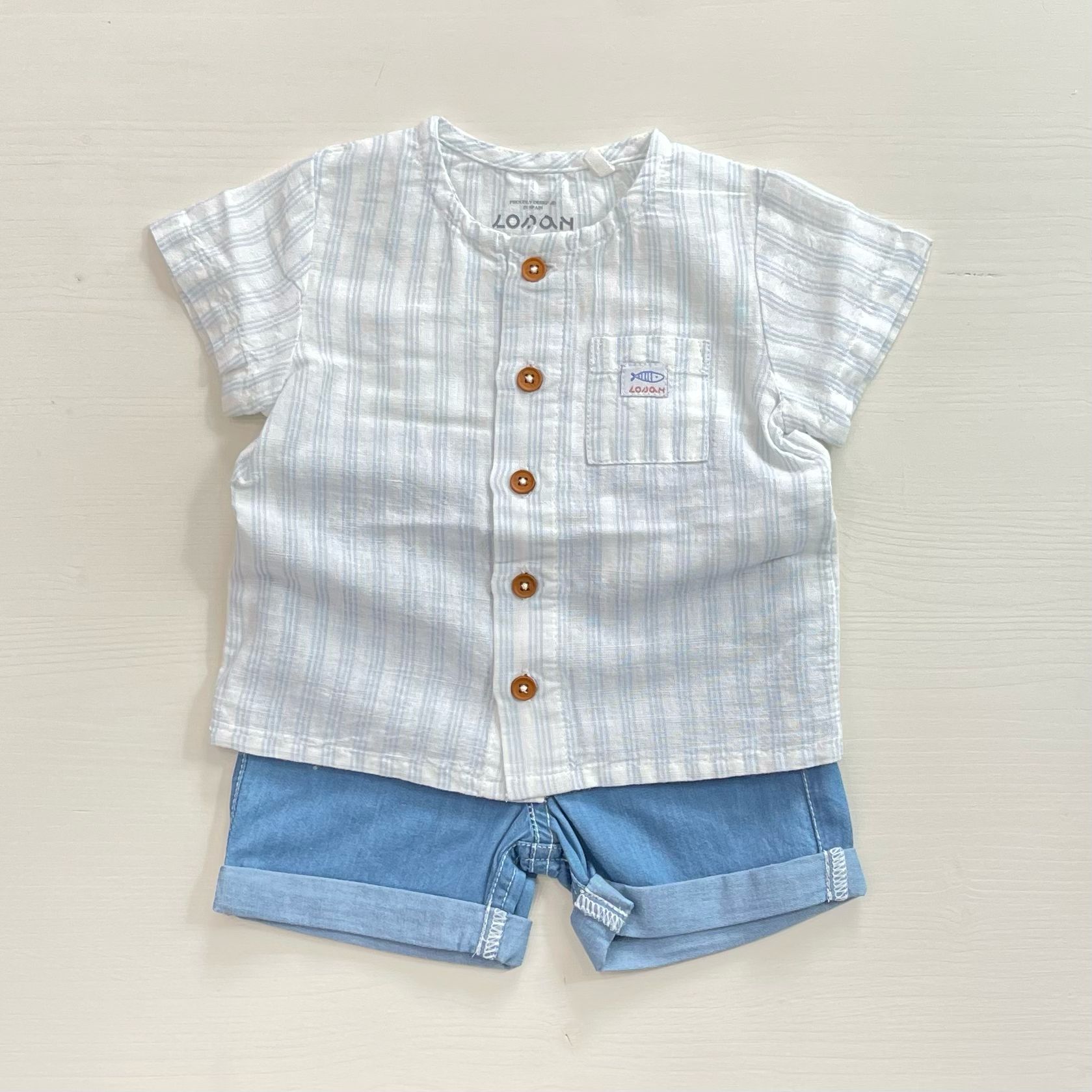 Losan Striped shirt and Bermuda shorts