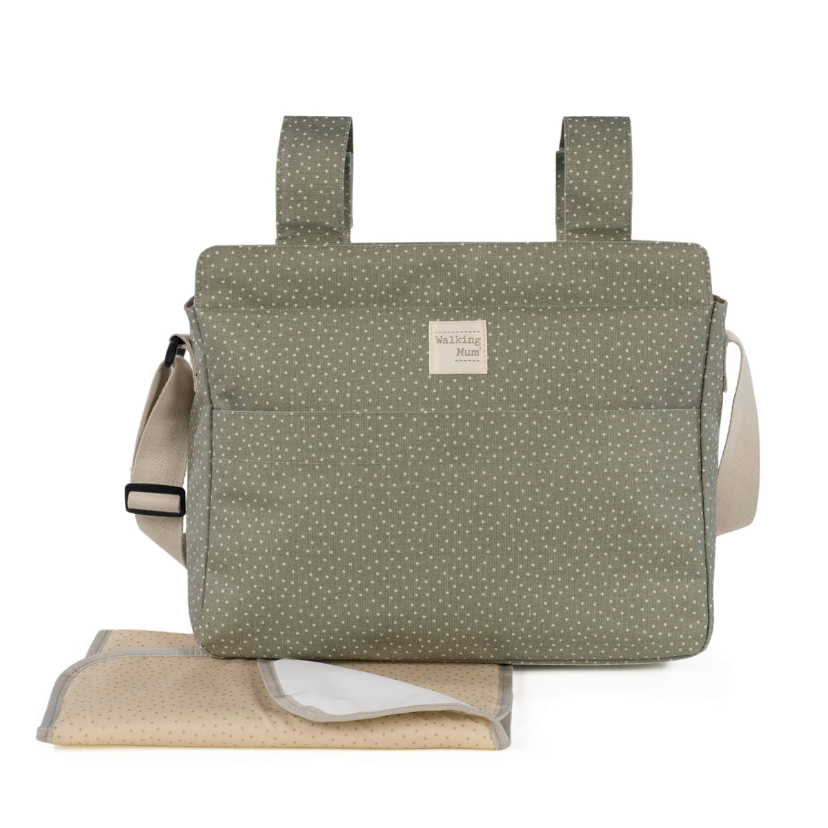 Walking Mum Borsa fasciatoio Pois Poppy  Muschio