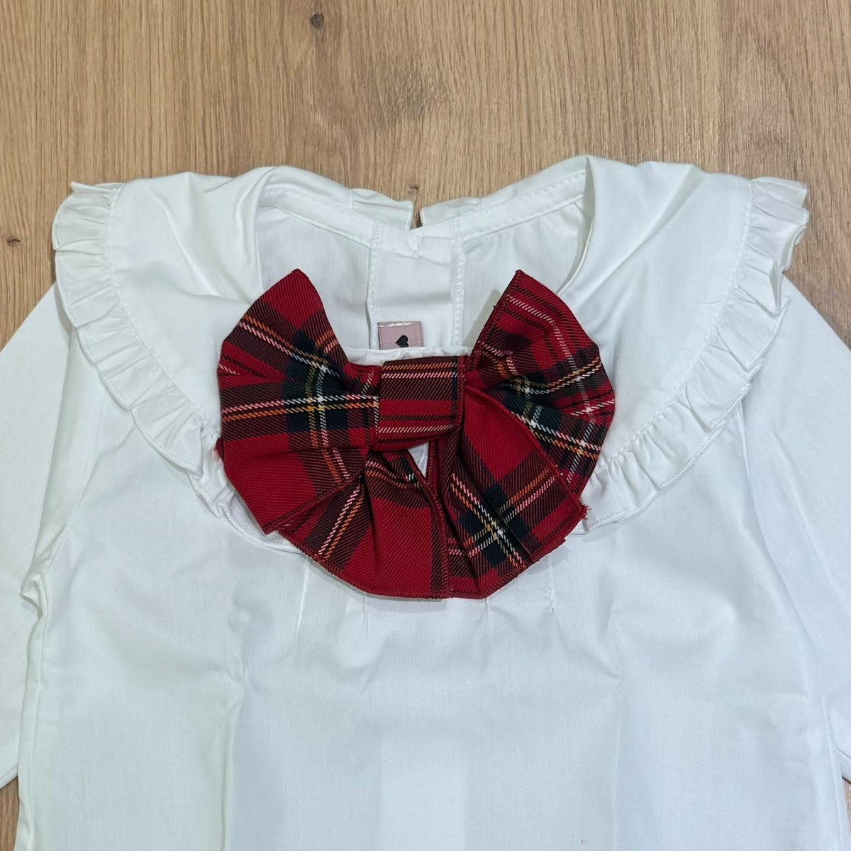 Phi Clothing camicina con fiocco scozzese