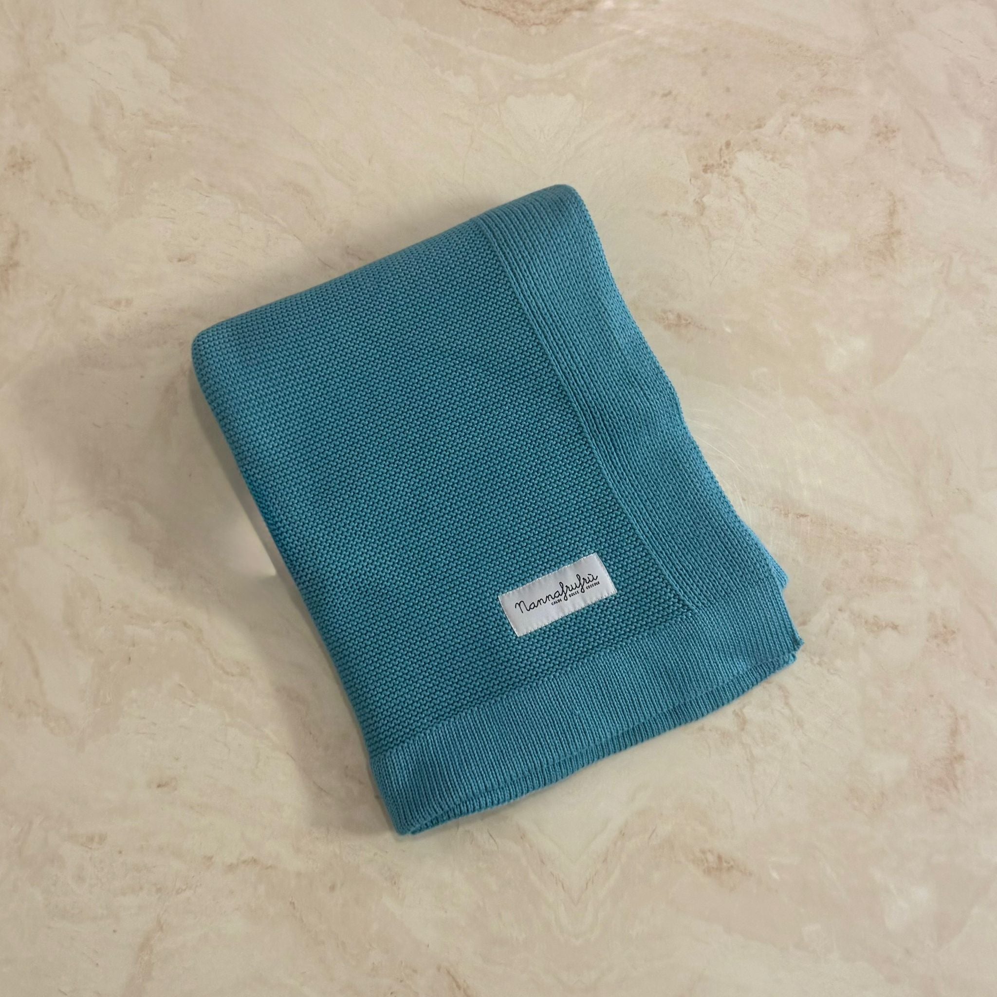 Nannafrufru Copertina Cotone e Bamboo Verde Mare
