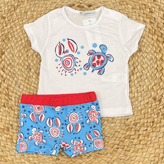 Calamaro T-shirt con costumino Animali del Mare