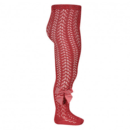 Condor Perforated tights with bow