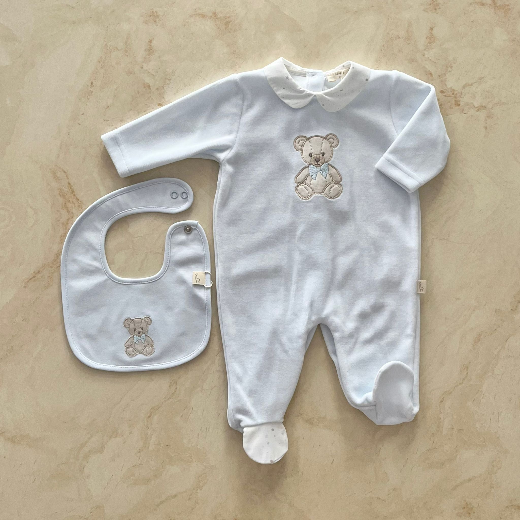 Baby Gi Tutina e bavaglino in Ciniglia - Anima Kids