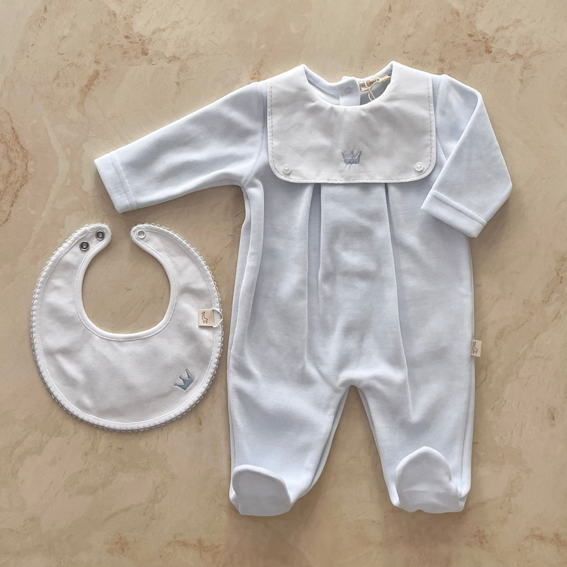 Baby Gi Tutina e bavaglino in Ciniglia - Anima Kids