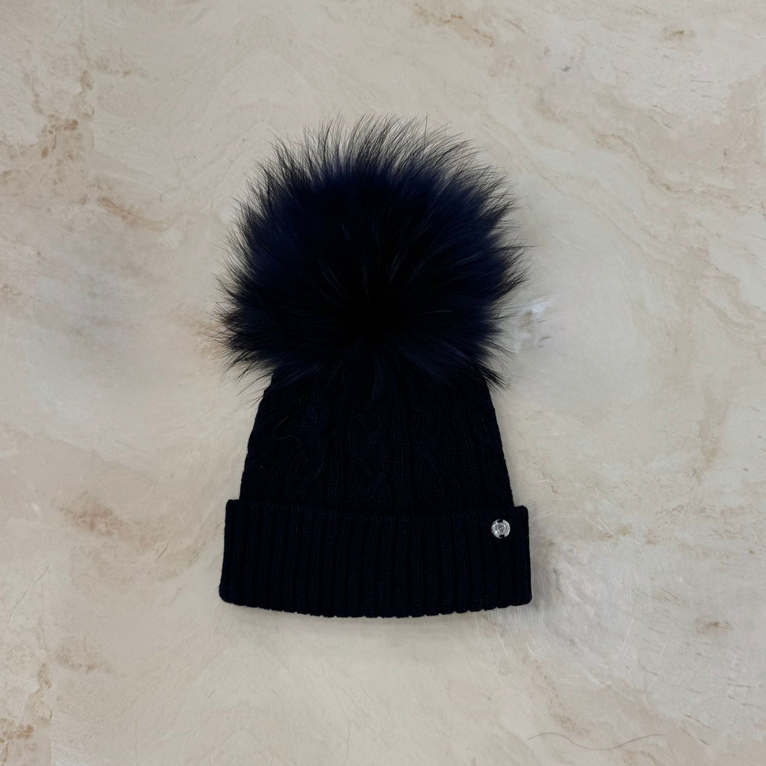 Cappellino intreccio con pompon in volpe - Anima Kids