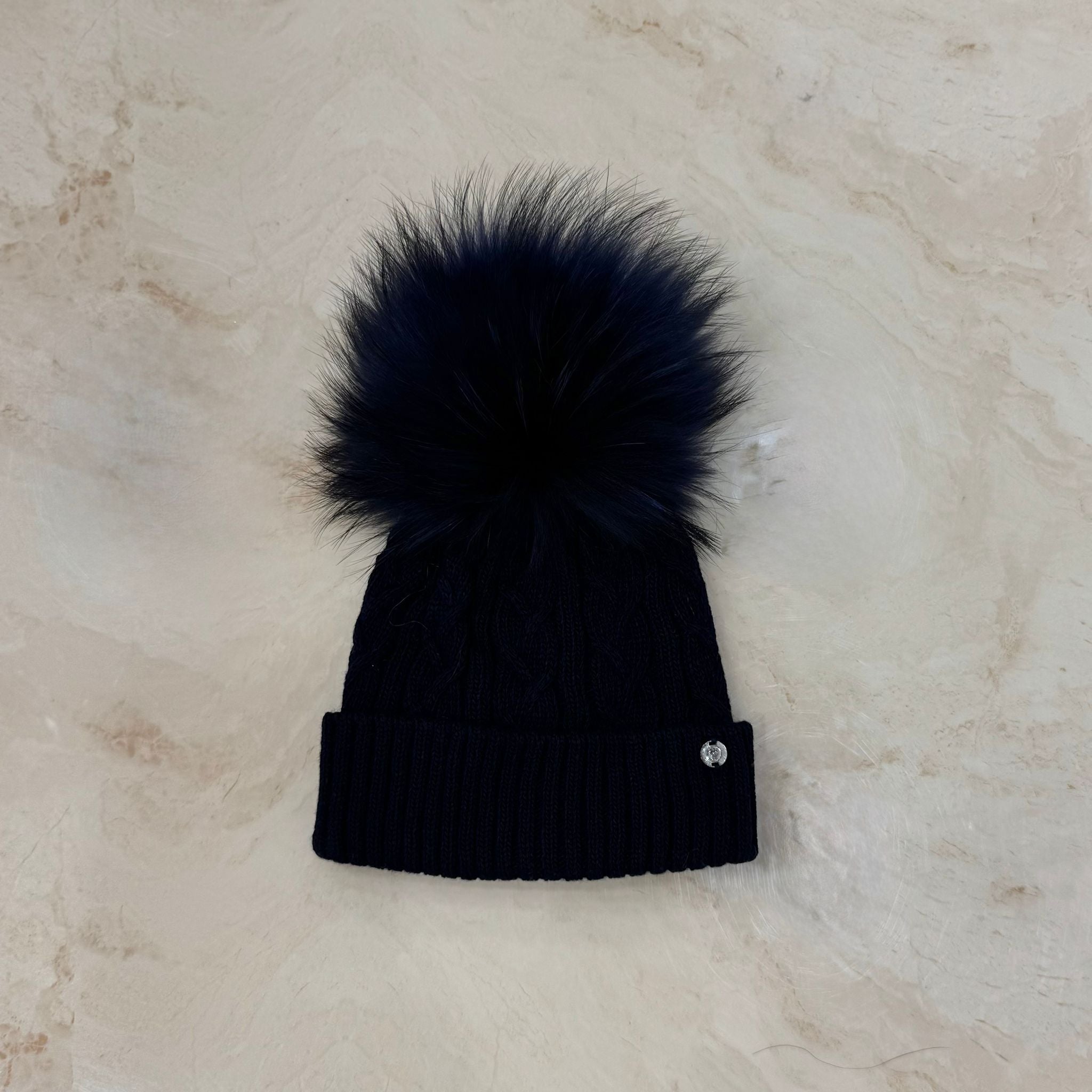 Cappellino intreccio con pompon in volpe - Anima Kids