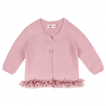 Cardigan condor in filo con toulle