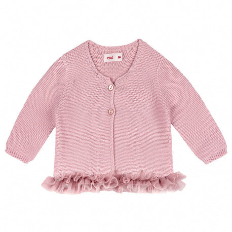 Cardigan condor in filo con toulle