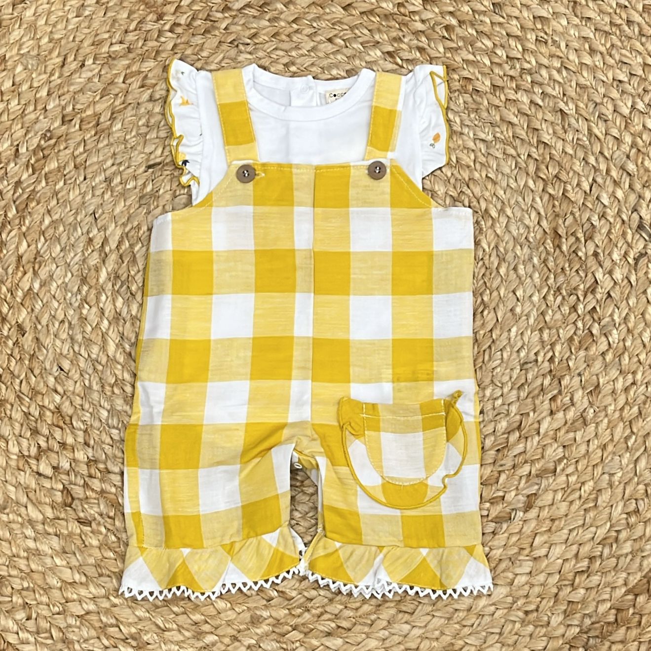 Coccodè Firenze Salopette con body A quadri - Anima Kids