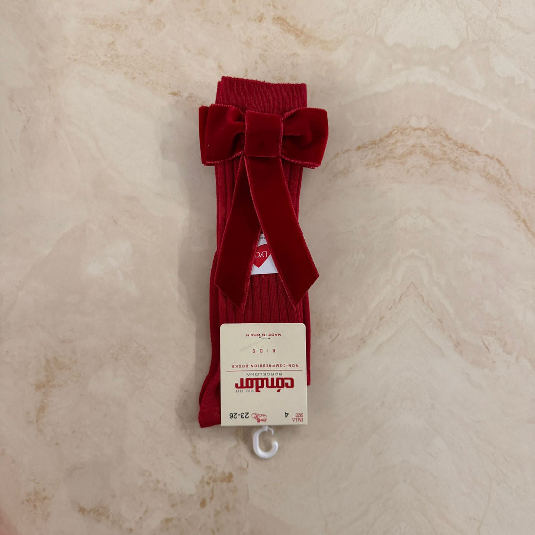 Condor Calzini a coste con fiocco in Velluto - Anima Kids