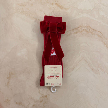 Condor Calzini a coste con fiocco in Velluto - Anima Kids