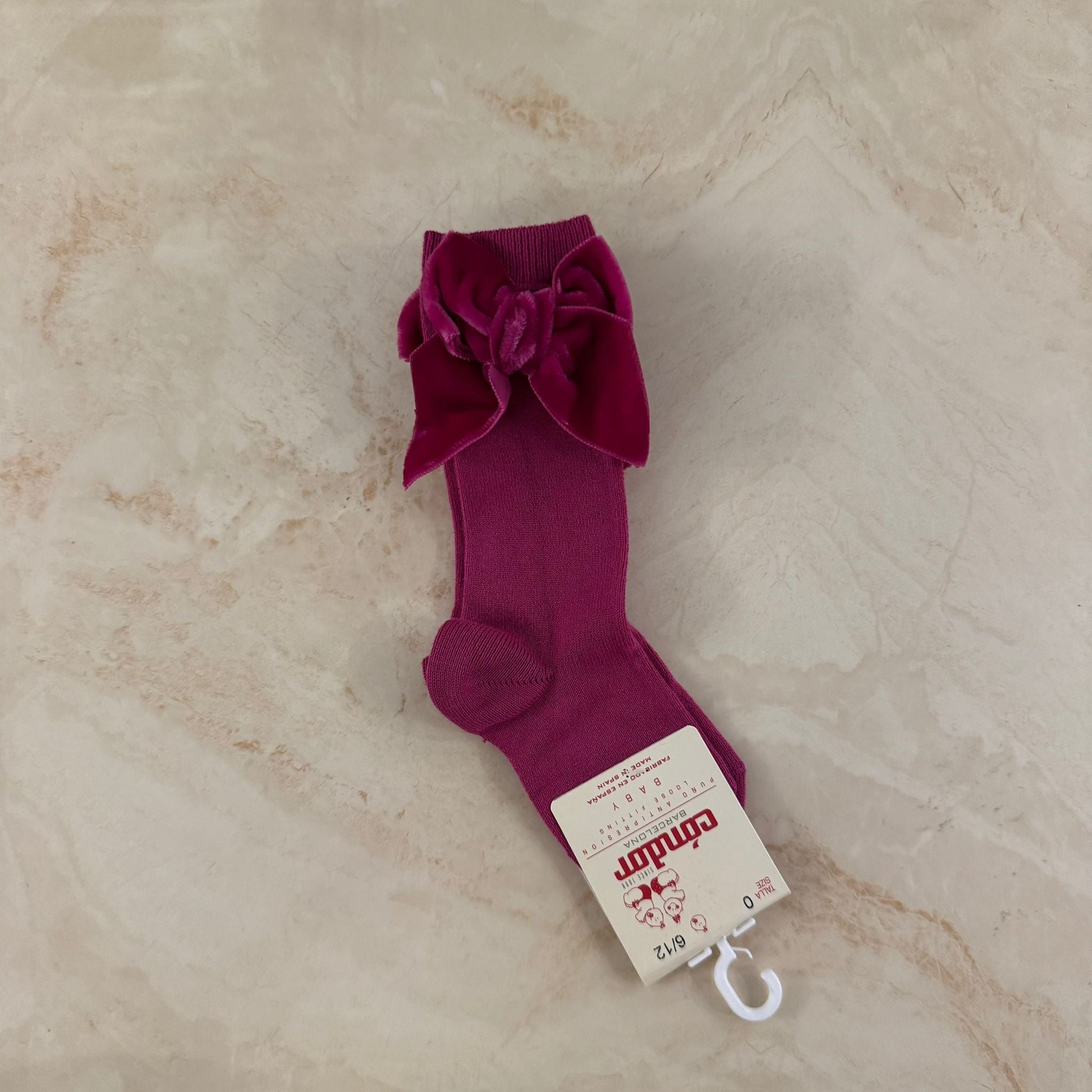 Condor Calzini alti con fiocco in Velluto - Anima Kids