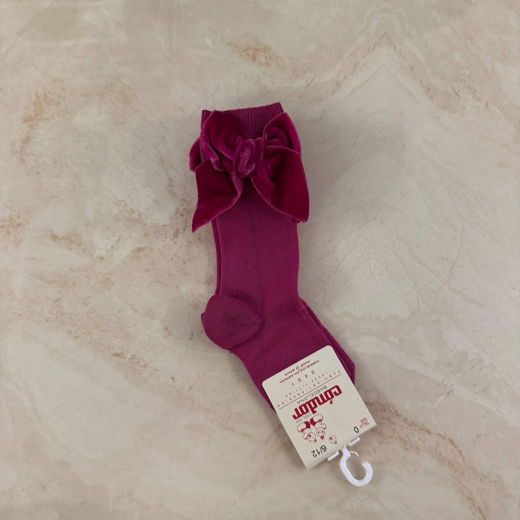 Condor Calzini alti con fiocco in Velluto - Anima Kids