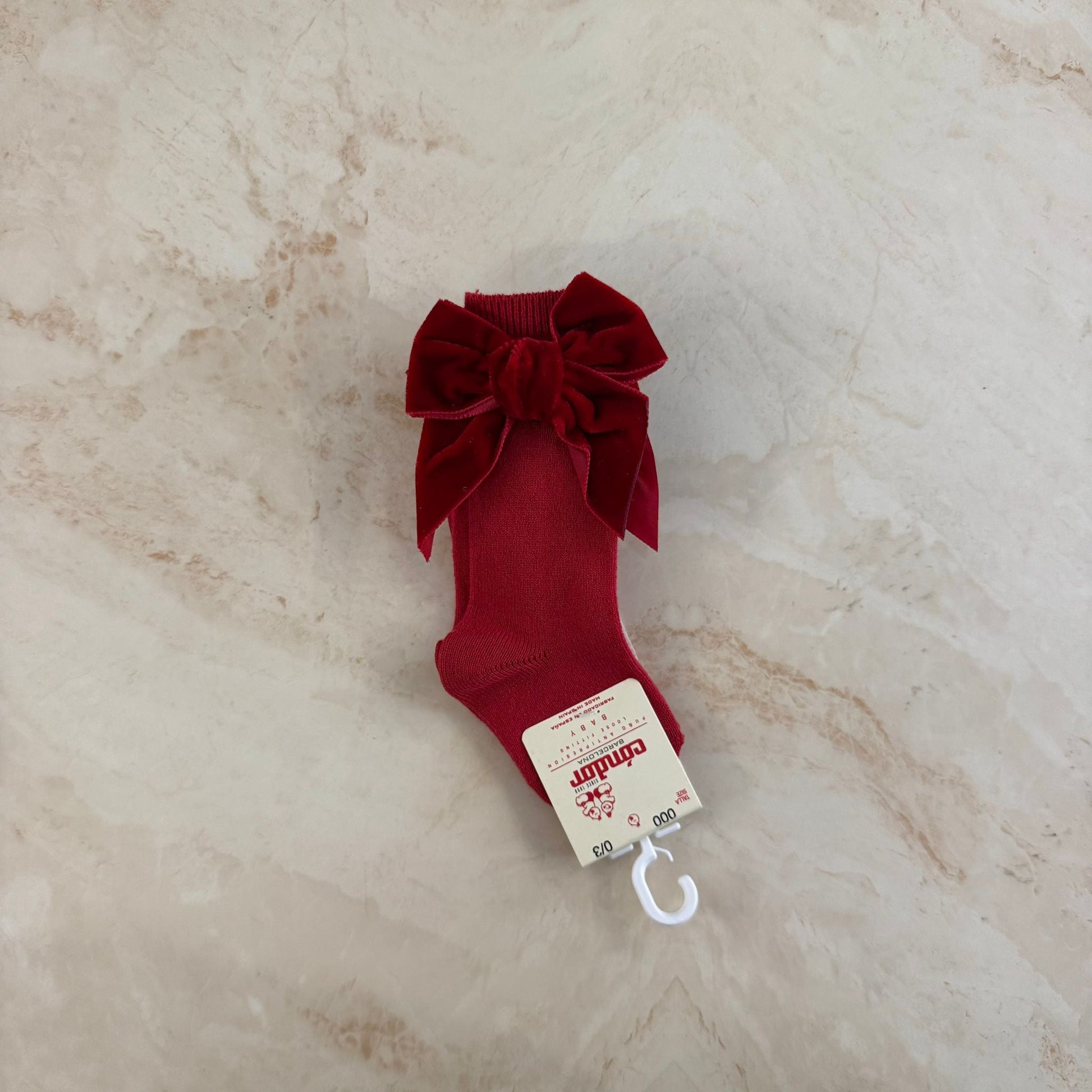 Condor Calzini alti con fiocco in Velluto - Anima Kids