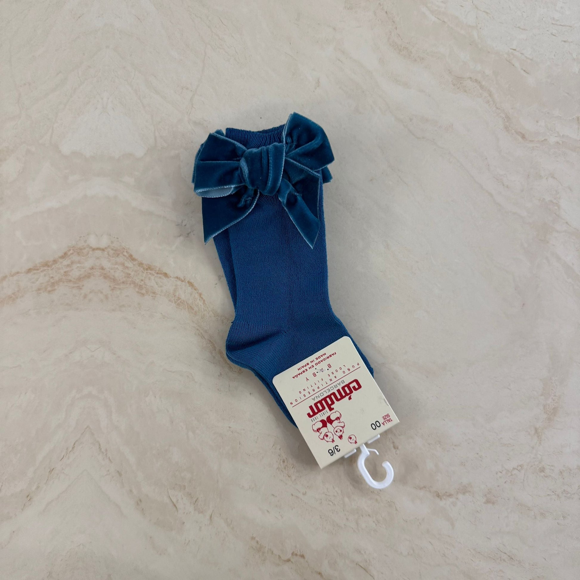 Condor Calzini alti con fiocco in Velluto - Anima Kids