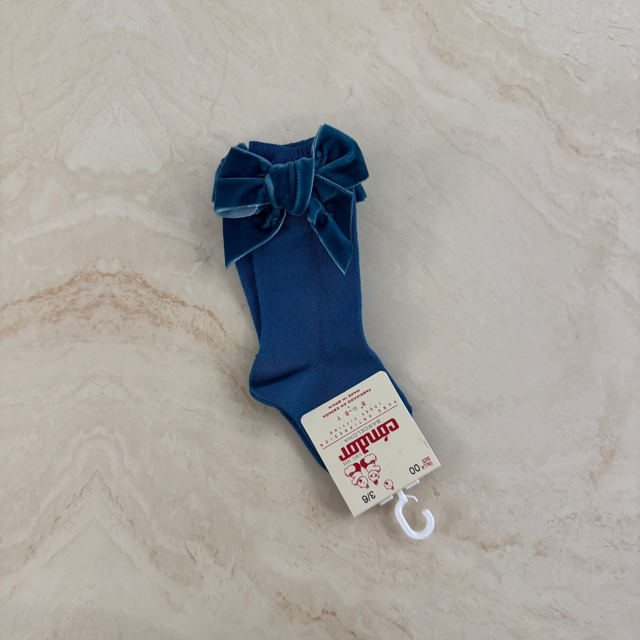 Condor Calzini alti con fiocco in Velluto - Anima Kids