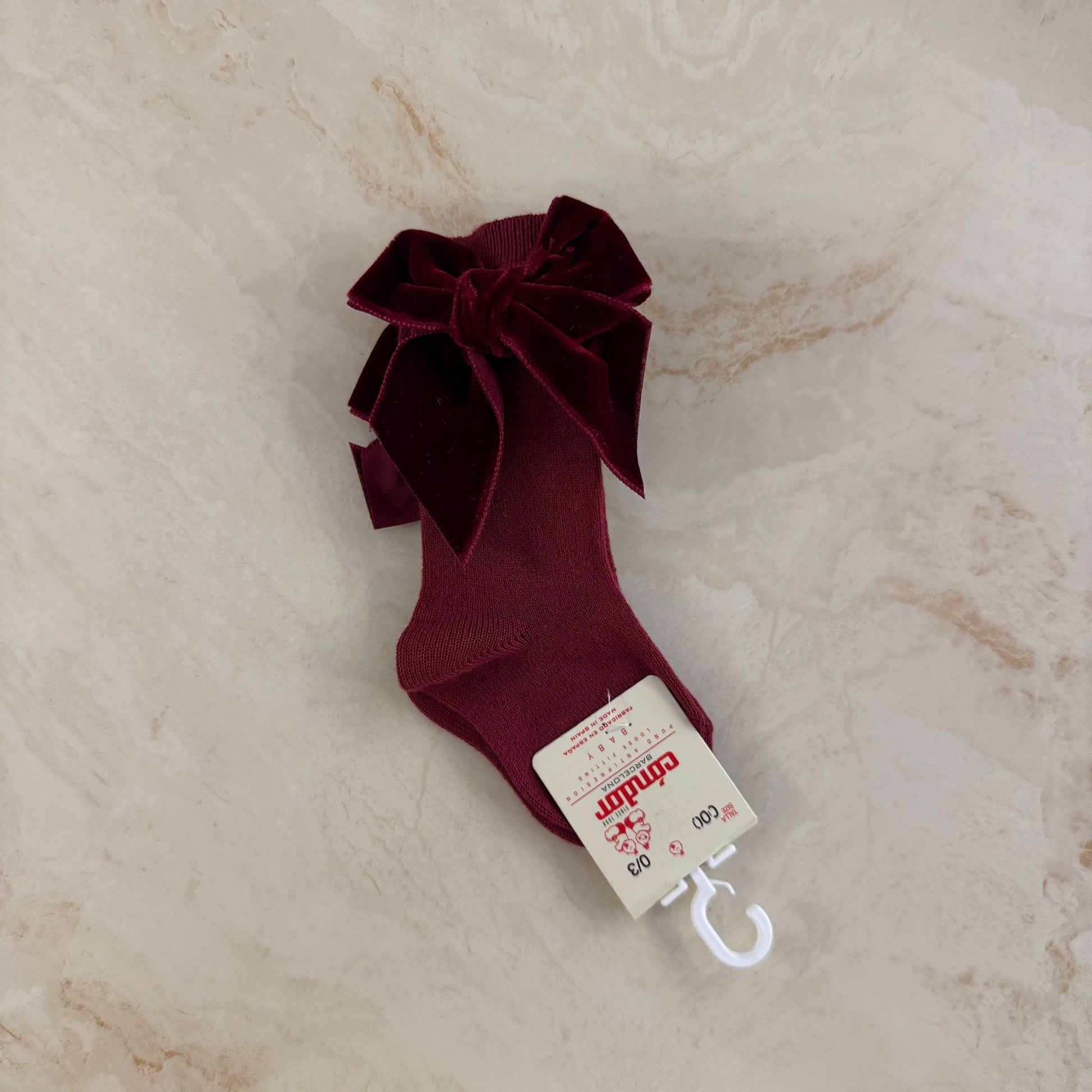 Condor Calzini alti con fiocco in Velluto - Anima Kids