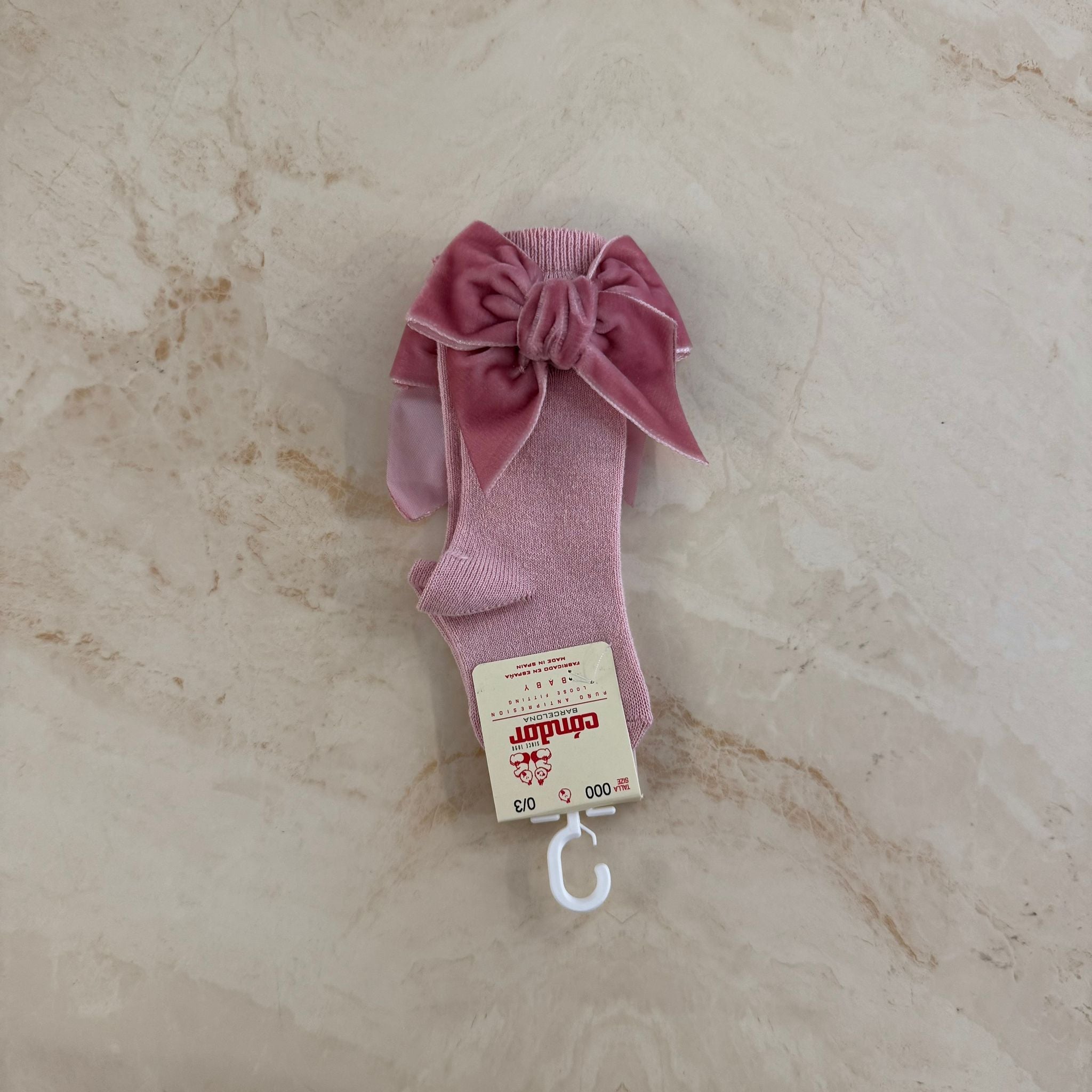 Condor Calzini alti con fiocco in Velluto - Anima Kids