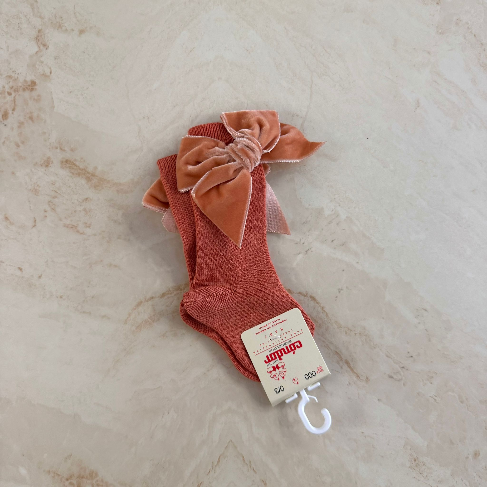 Condor Calzini alti con fiocco in Velluto - Anima Kids