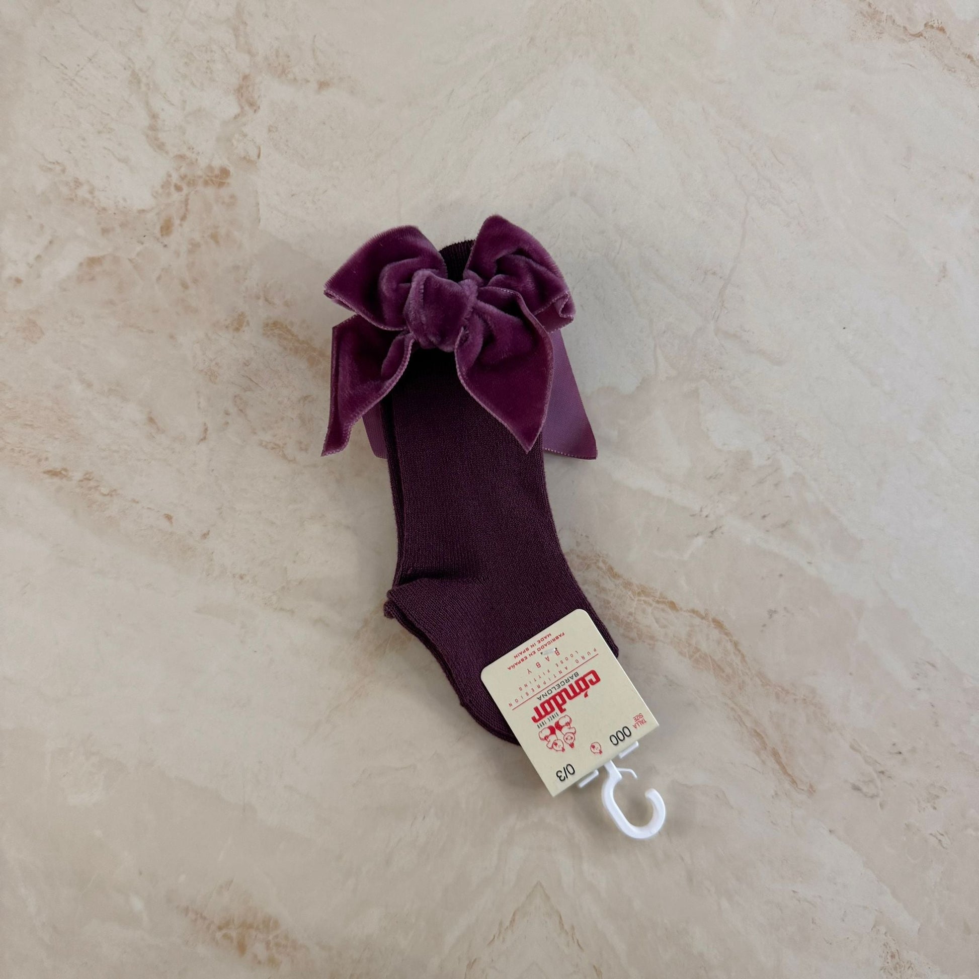 Condor Calzini alti con fiocco in Velluto - Anima Kids