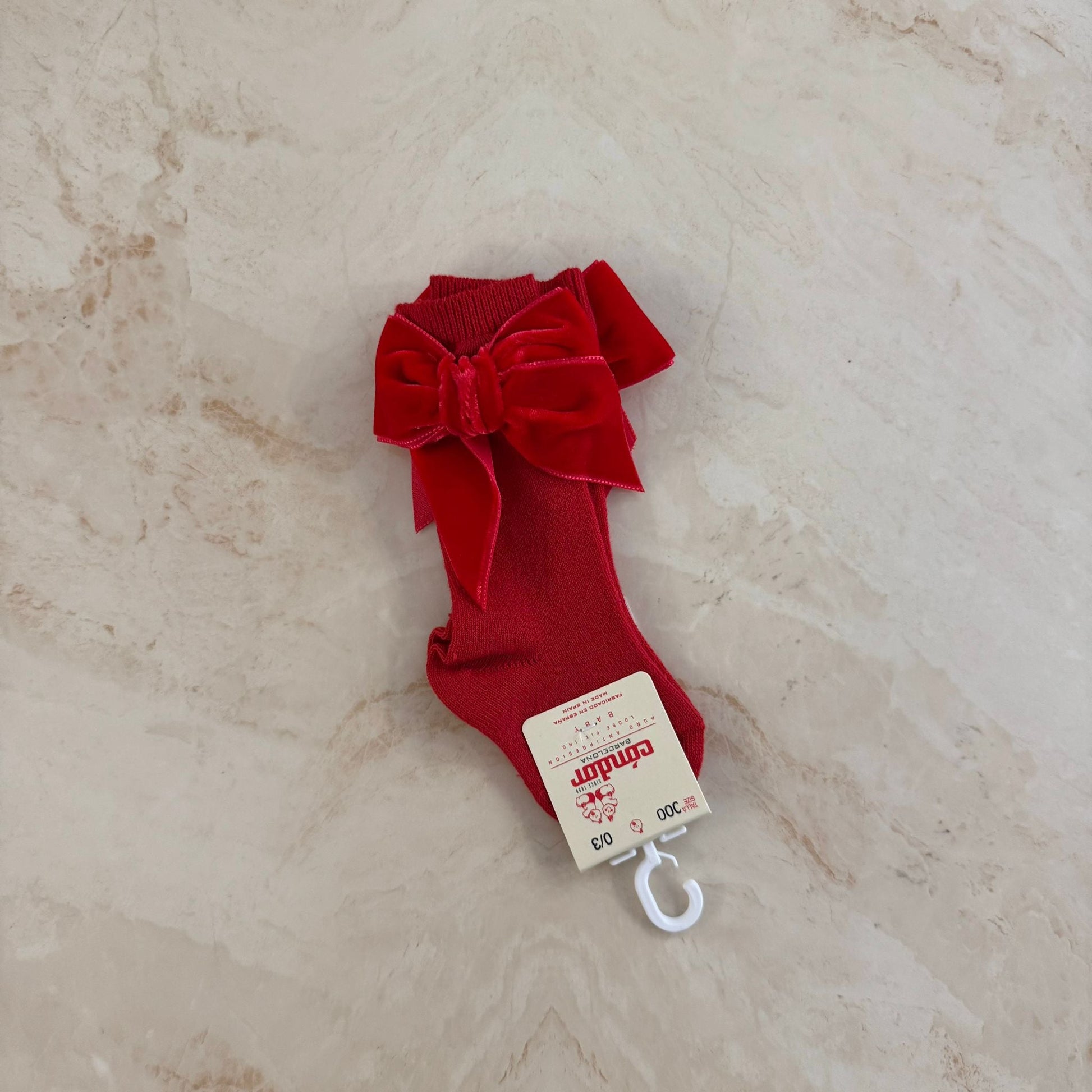 Condor Calzini alti con fiocco in Velluto - Anima Kids