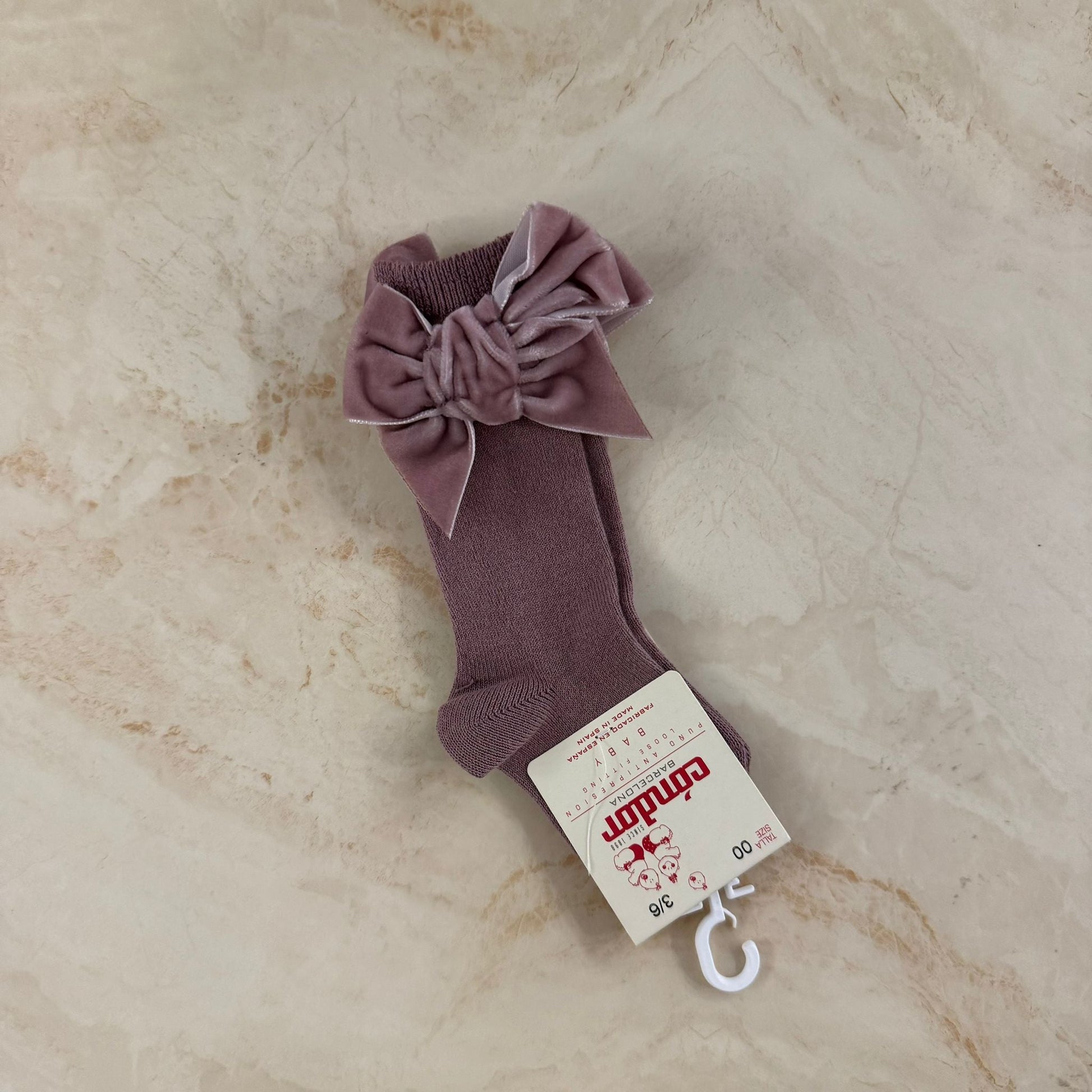 Condor Calzini alti con fiocco in Velluto - Anima Kids