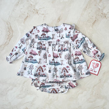 Del Sur Blusa e coulotte Funghetti - Anima Kids