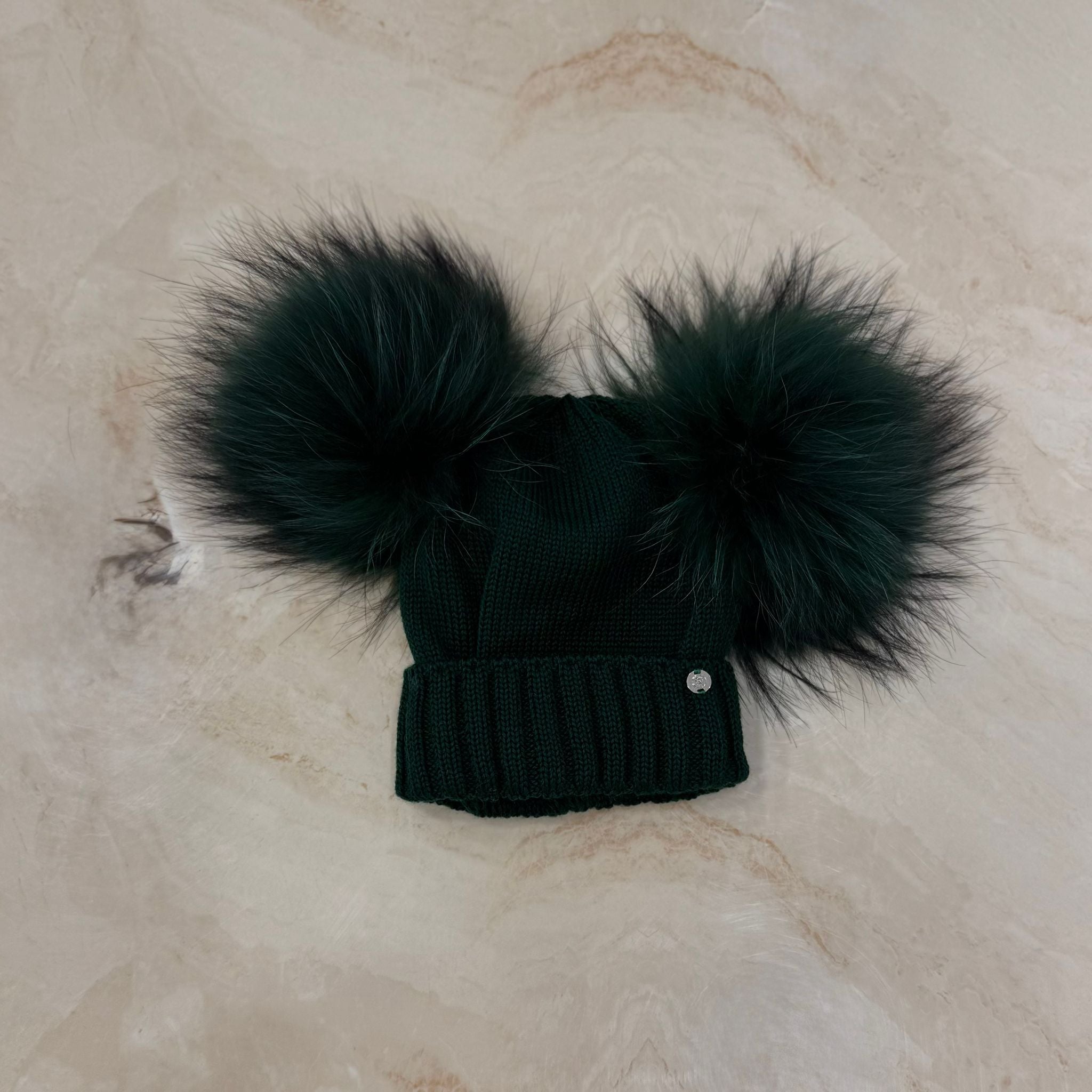 Cappellino doppio pom pon in Volpe