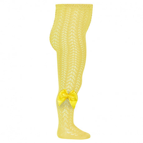 Condor Perforated tights with bow