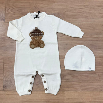 Nannafrufru tutina con cappellino in lana