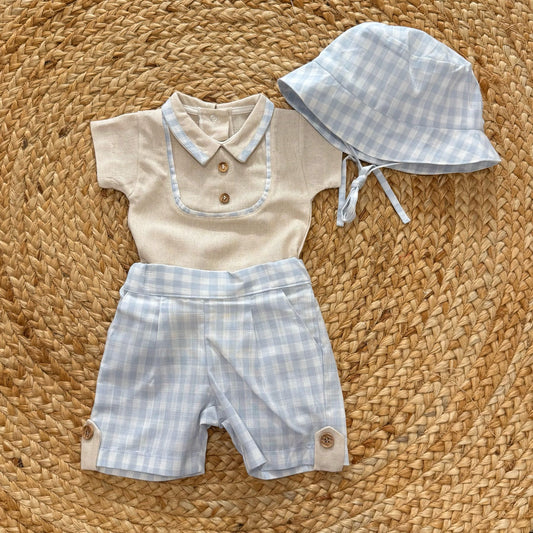 BabyVip Completino con Cappellino A quadri
