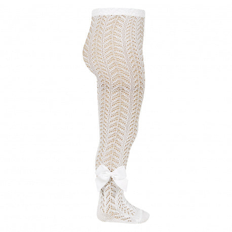 Condor Perforated tights with bow