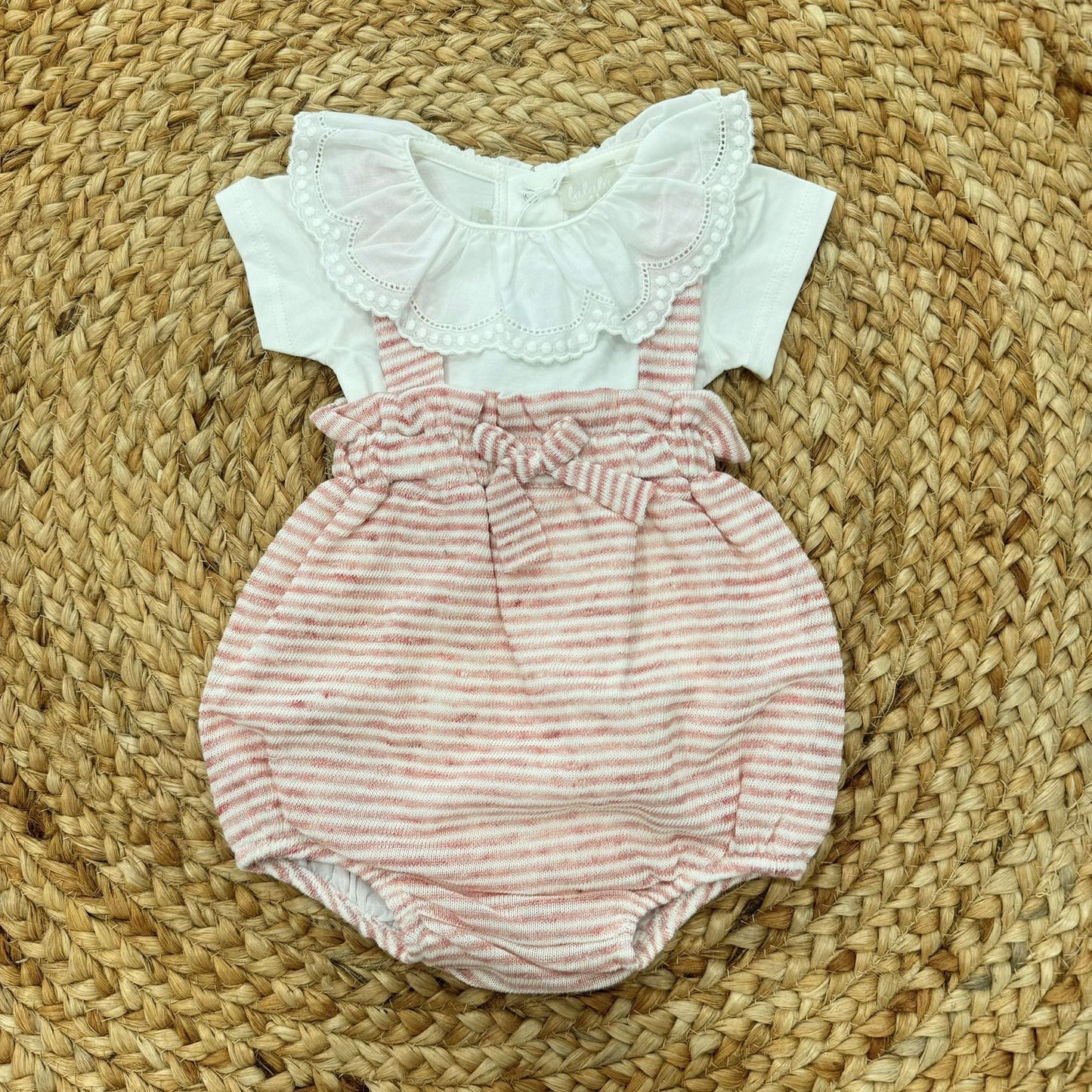 Lalalù Striped dungarees and bodysuit