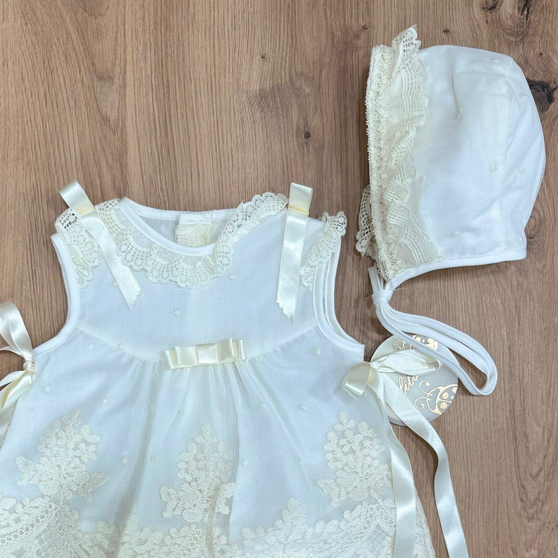 Lilus Abito battesimale con coulotte e cuffia - Anima Kids