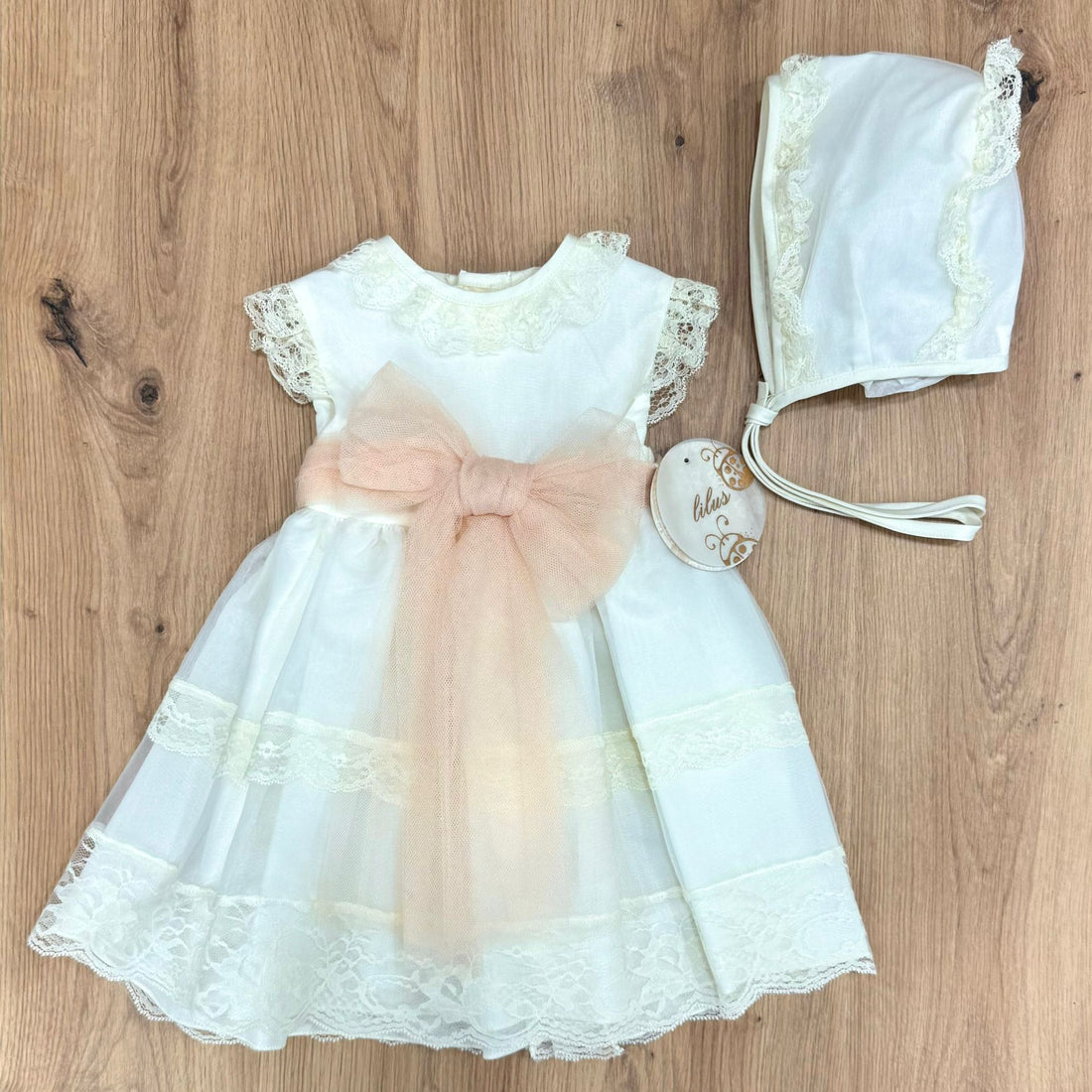 Lilus Abito battesimale con cuffia - Anima Kids