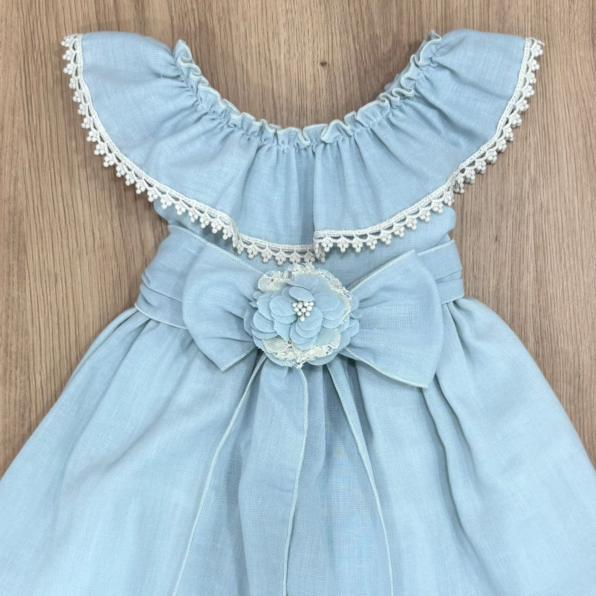 Lilus Abito in lino con fiore - Anima Kids