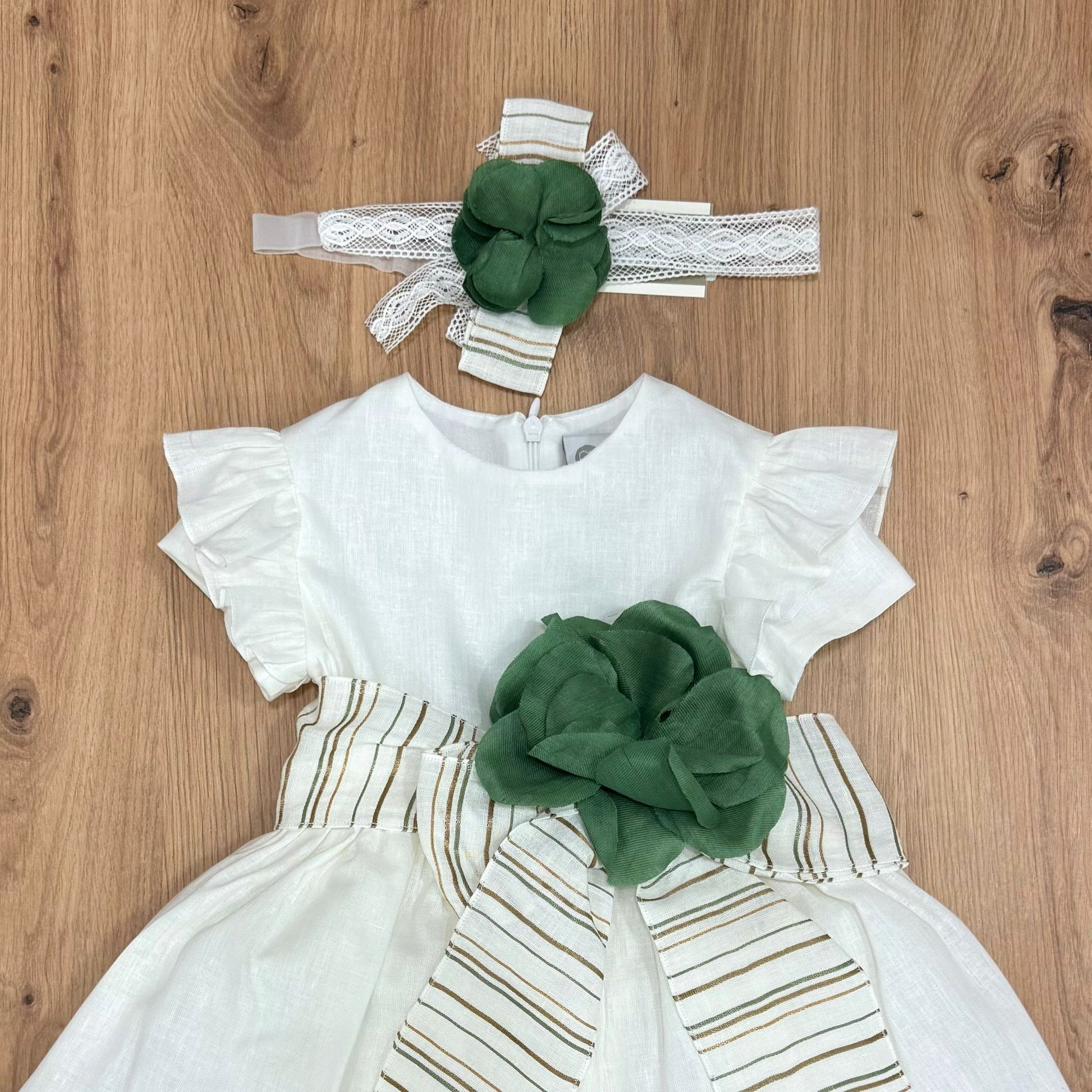 Marlù Abito in lino con fiore - Anima Kids