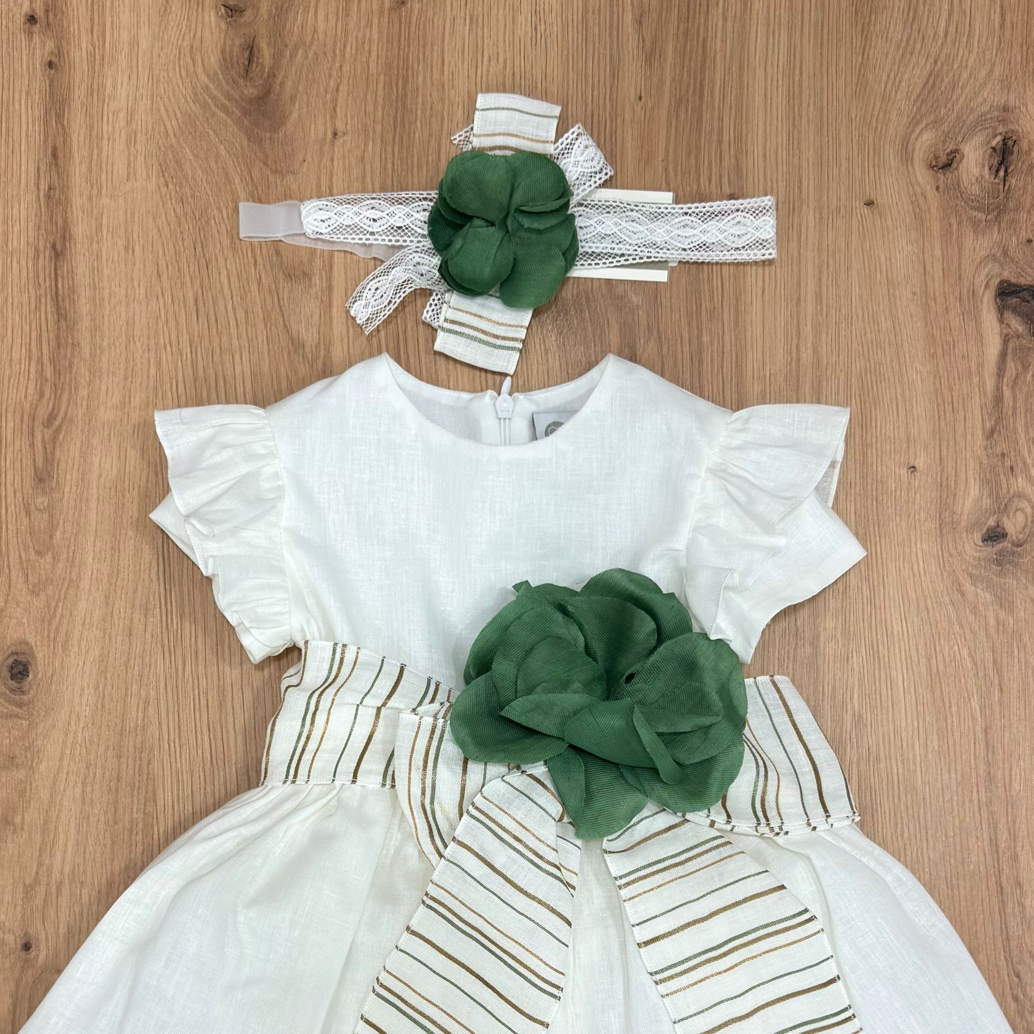 Marlù Abito in lino con fiore - Anima Kids