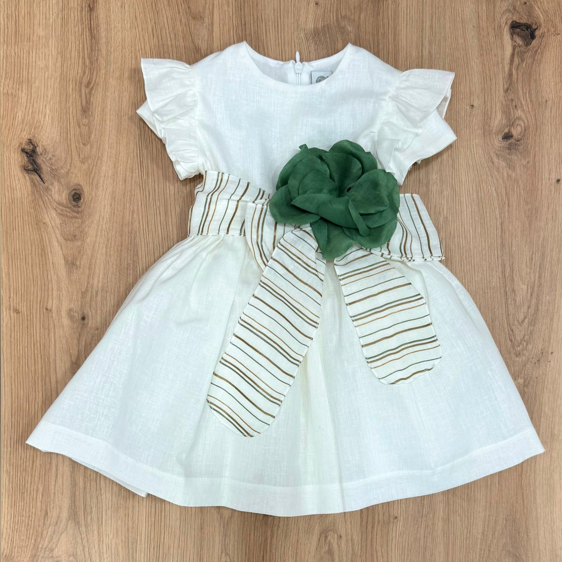 Marlù Abito in lino con fiore - Anima Kids