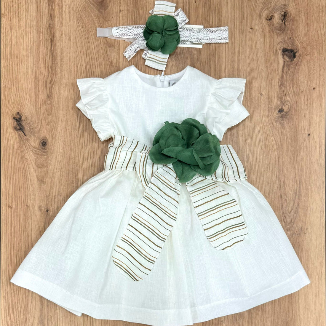 Marlù Abito in lino con fiore - Anima Kids