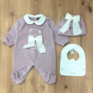 Marlù set nascita in ciniglia - Anima Kids