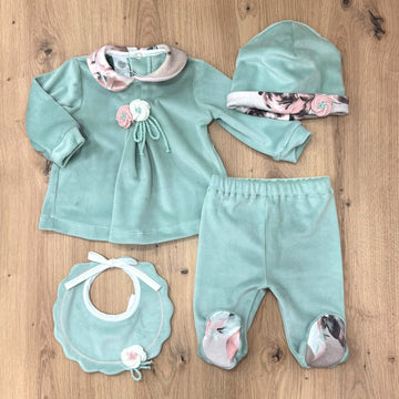 Marlù set nascita in ciniglia - Anima Kids