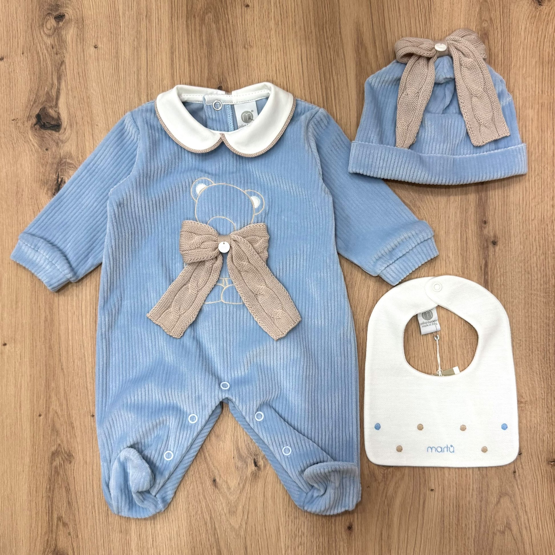 Marlù set nascita in ciniglia - Anima Kids