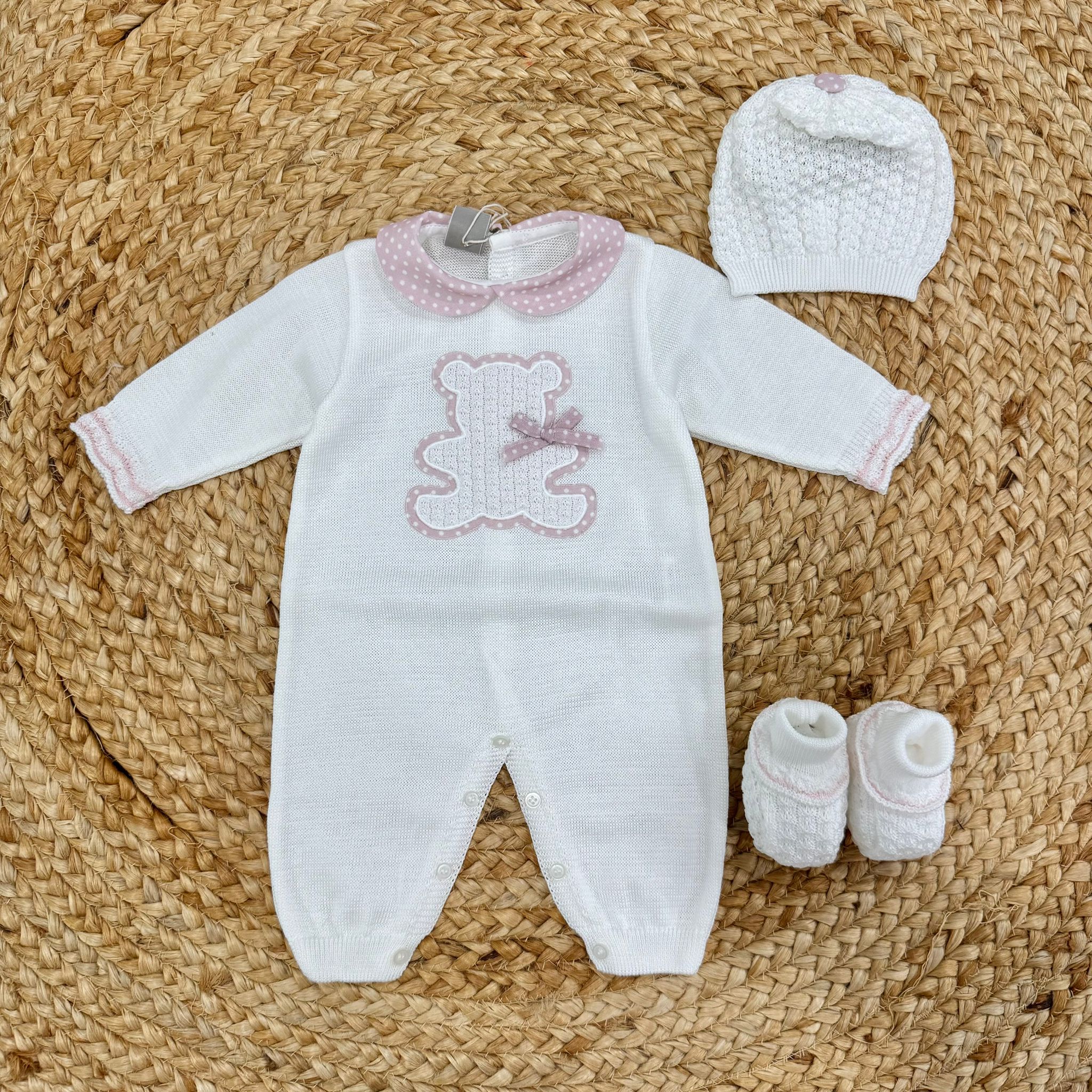 Marlù Set nascita in filo con orsetti - Anima Kids