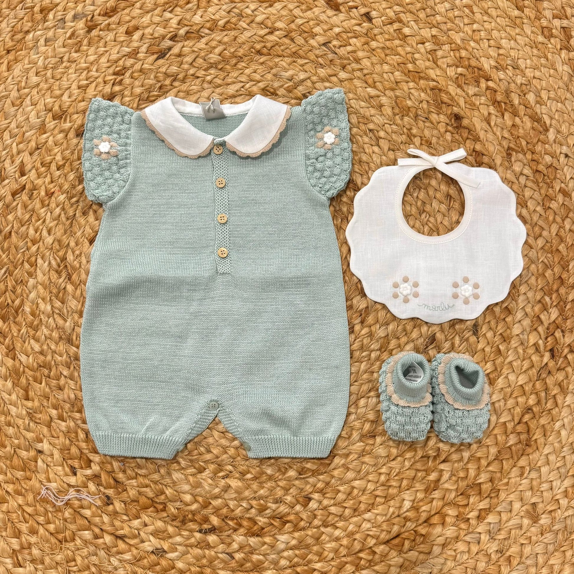 Marlù Set nascita in filo Fiorellini - Anima Kids