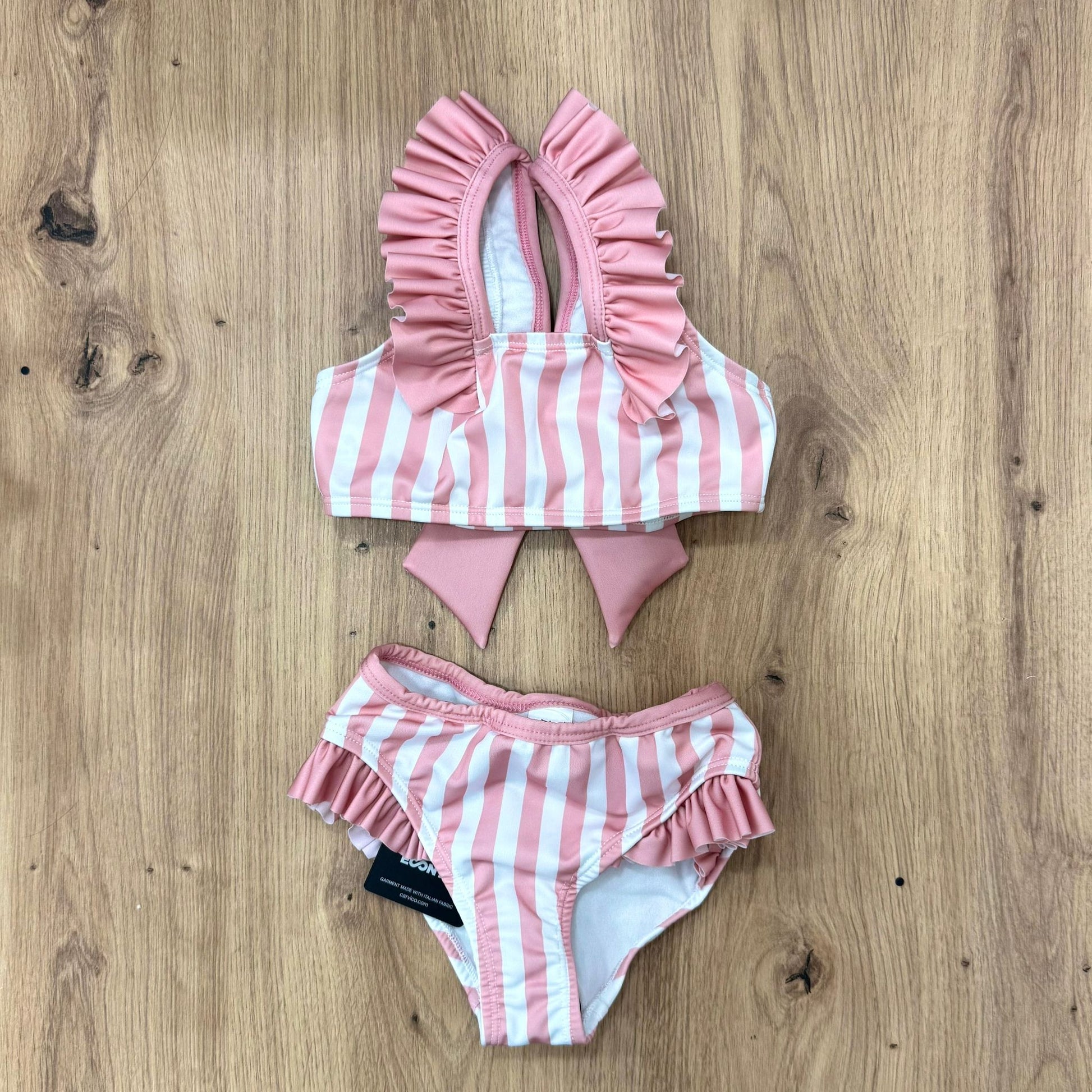 Meia Pata costumino due pezzi stripes coral - Anima Kids