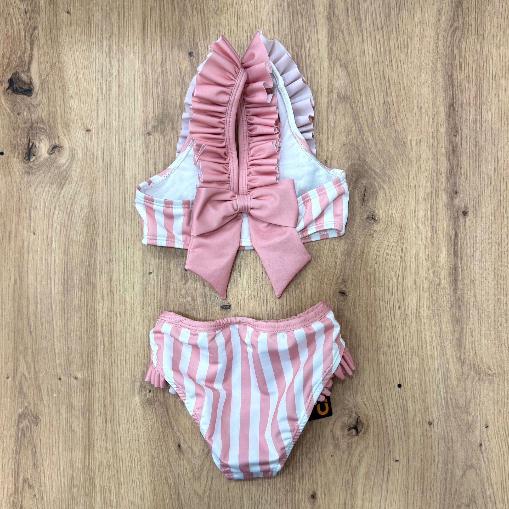 Meia Pata costumino due pezzi stripes coral - Anima Kids