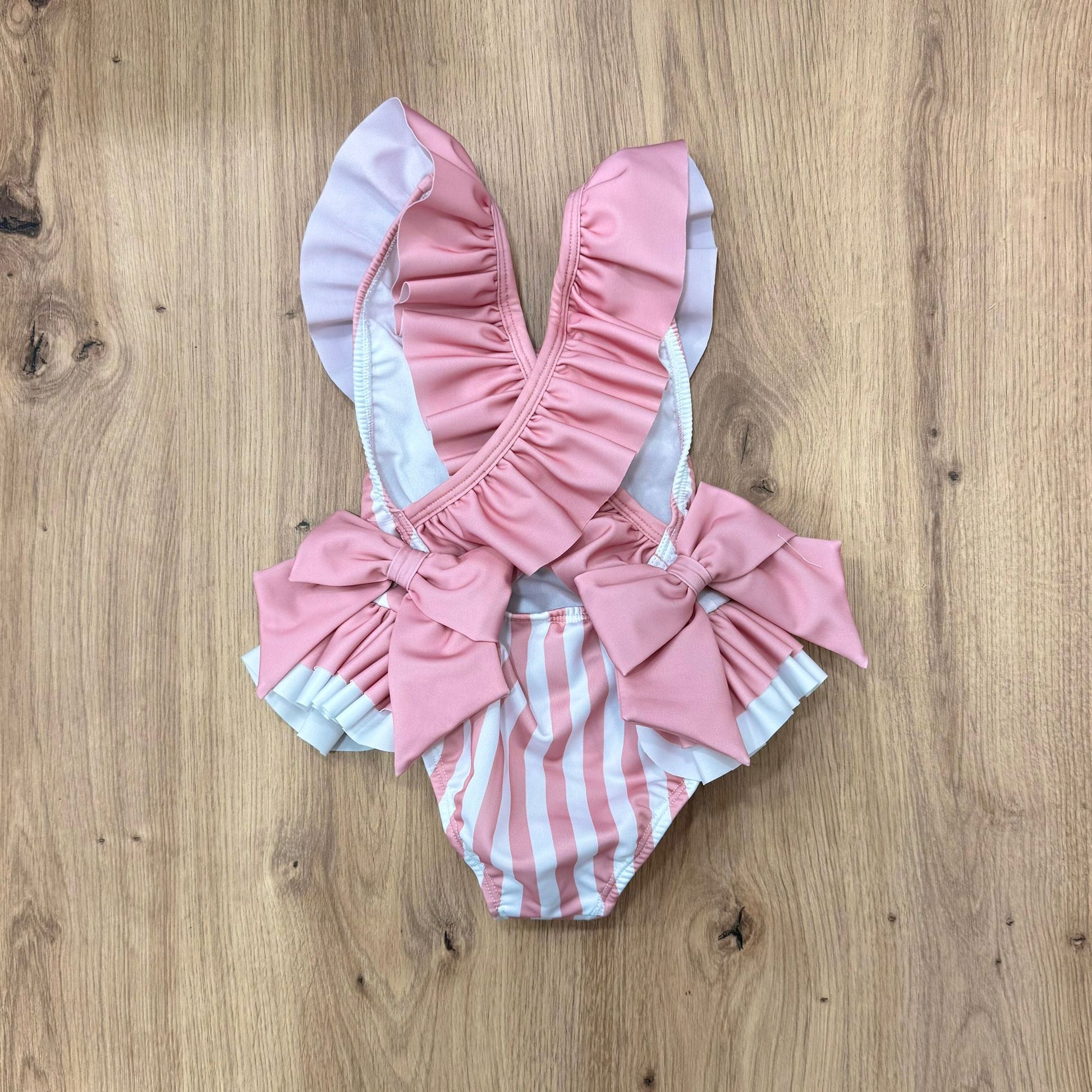 Meia Pata costumino intero stripes coral - Anima Kids